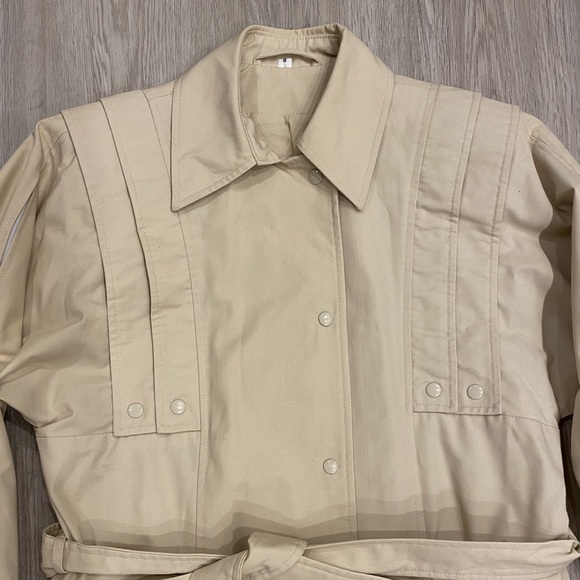 VINTAGE Sears Beige Trench Coat Vintage Size 8 Modern Size Small - Picture 5 of 16